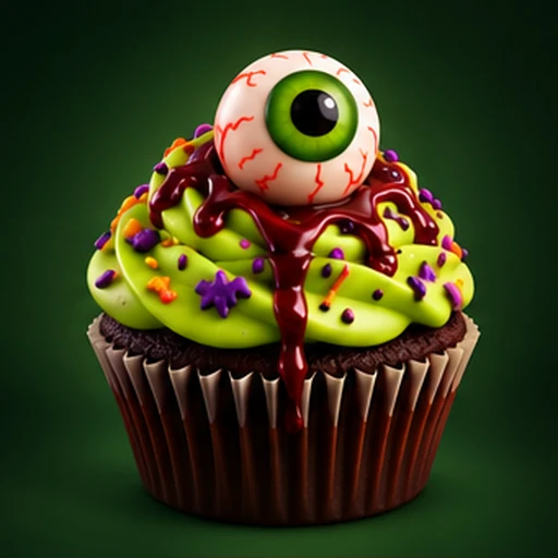Eyeball cupcake representing 16