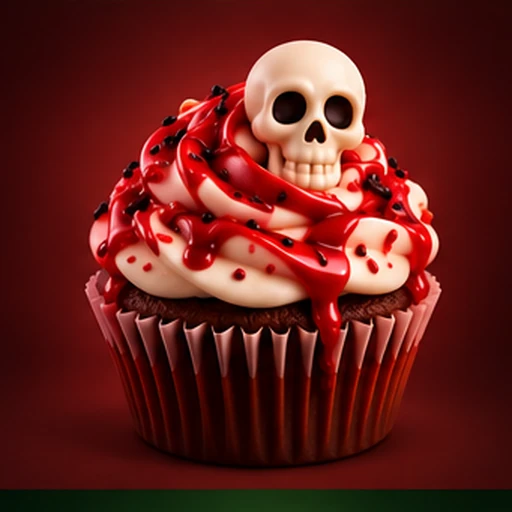 Skull cupcake representing 256