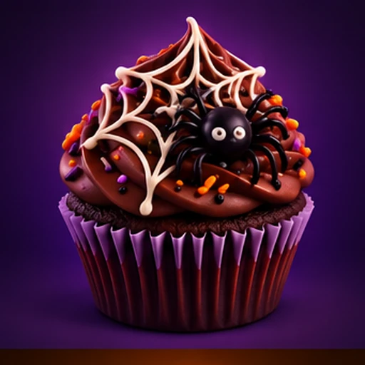 Spider cupcake representing 32