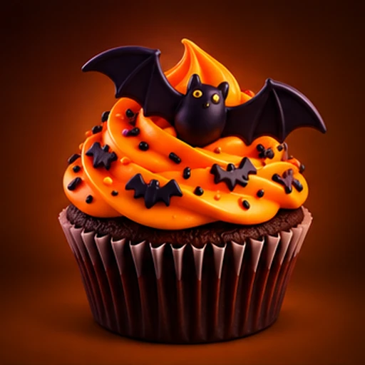 Bat cupcake representing 4