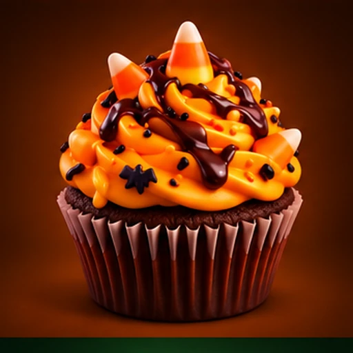 Candy Corn cupcake representing 64