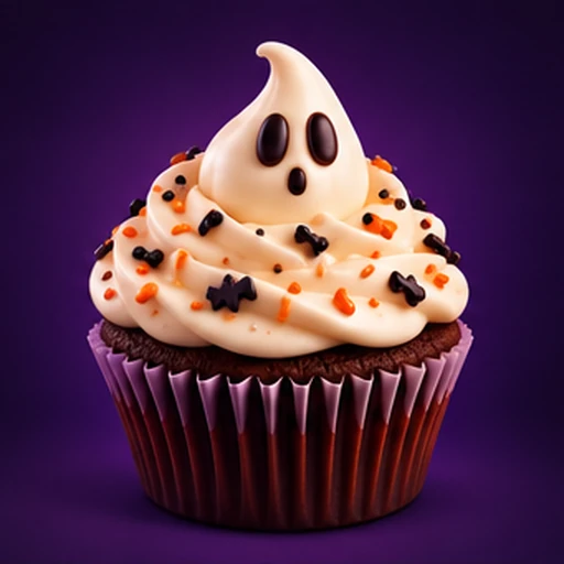 Ghost cupcake representing 8